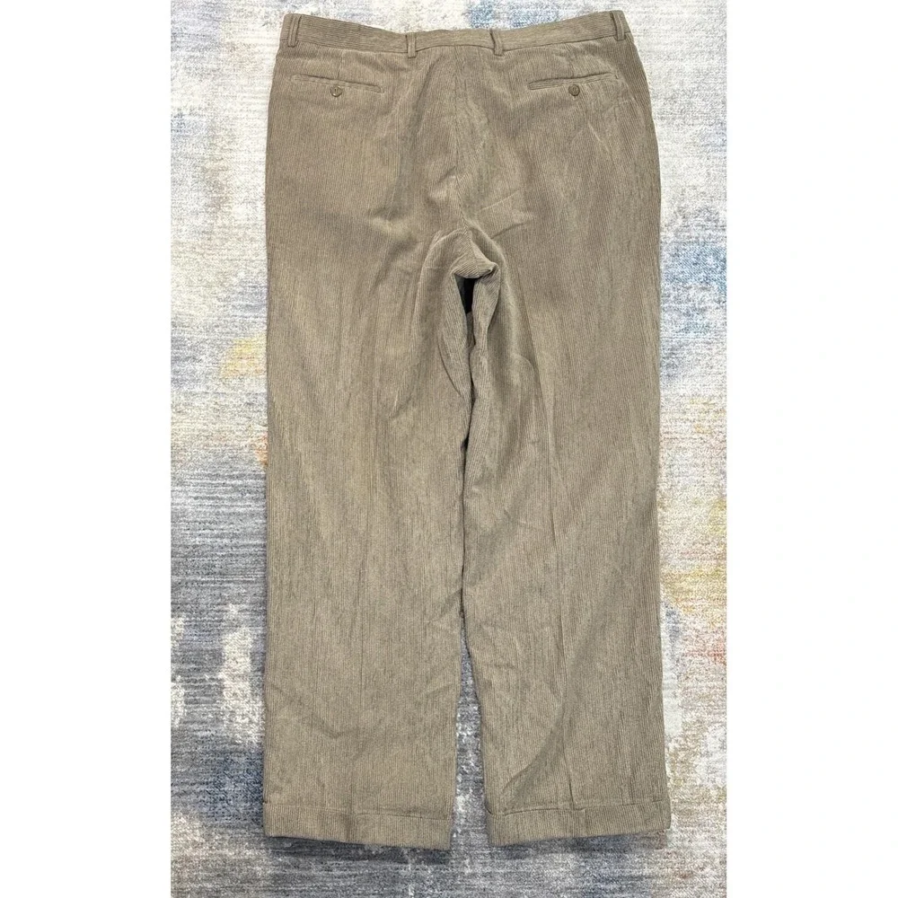 St. Croix Italy Micro Corduroy Dress Pants Mens 40 Brown Wool Blend Luxury‎